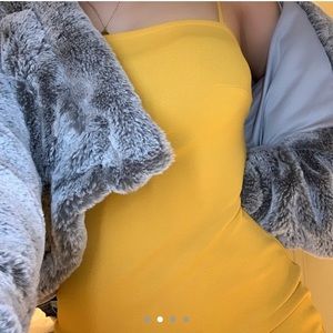 Mini vibrant yellow dress
